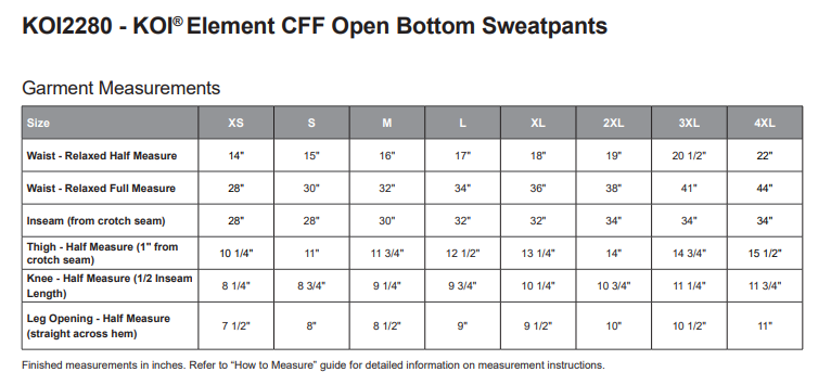 KOI ELEMENT CFF OPEN BOTTOM SWEATPANTS. KOI2280