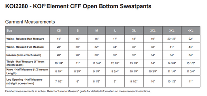 KOI ELEMENT CFF OPEN BOTTOM SWEATPANTS. KOI2280