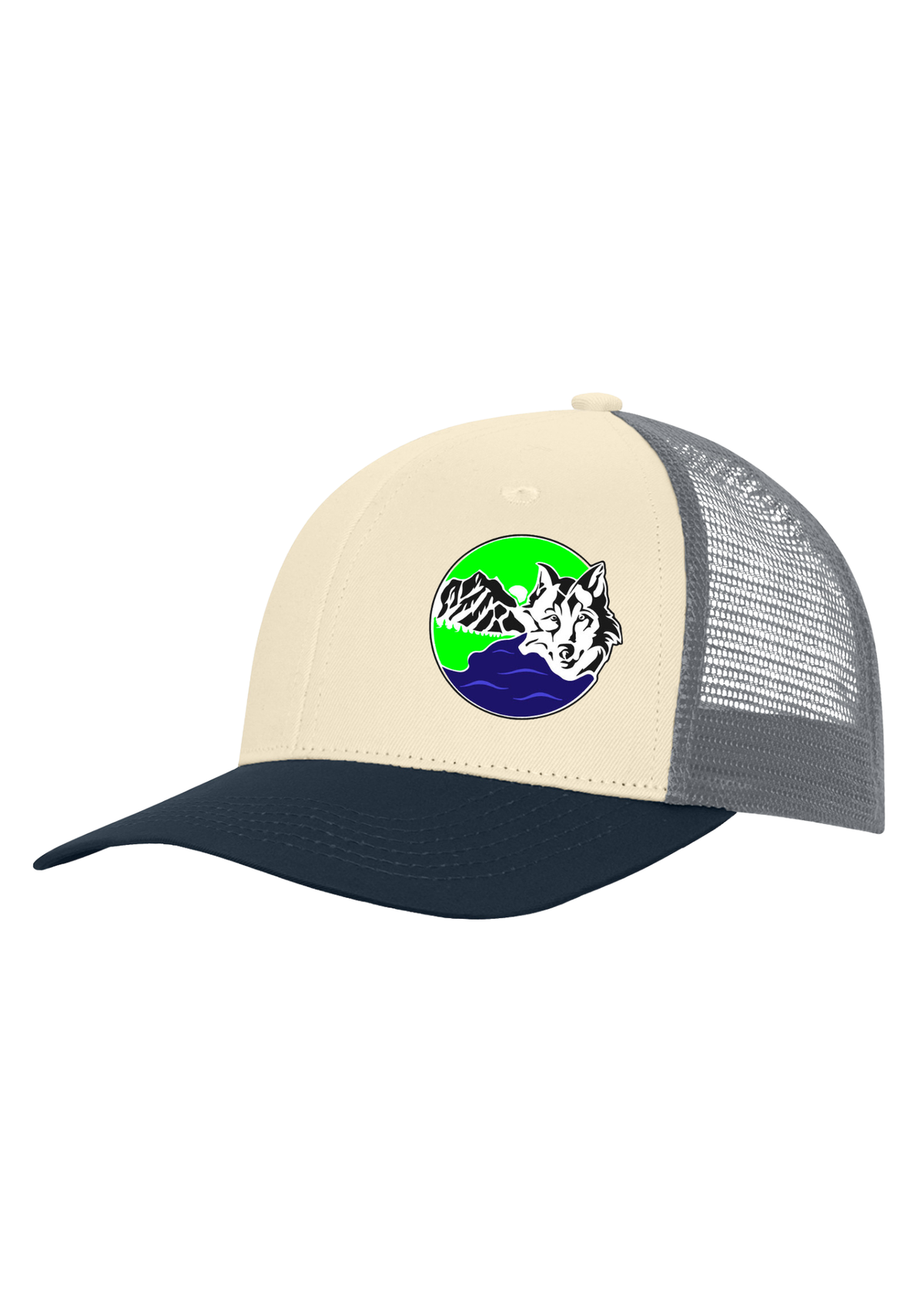 Tri Colored Trucker Snapback Cap